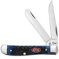 Case XX #07321 - Trapper/Mini - Navy Blue Jigged Bone