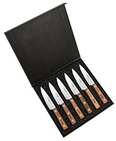 Case XX #11078 - Walnut Wood Steak Knife - Set of 6 - Hinged Presentation Box