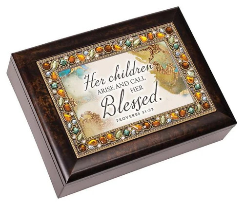 Cottage Garden Music Box - Her Children - Jeweled Box