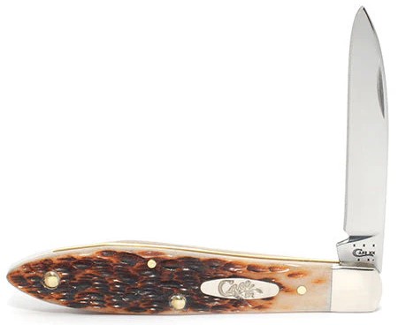 Case XX #00246 - Teardrop - Bose Peach Seed Jigged Amber Bone