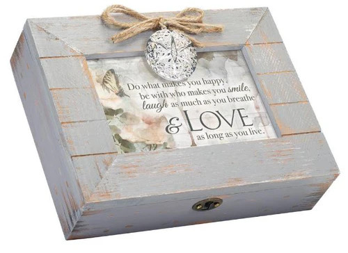 Cottage Garden Music Box - Smile Laugh Breathe and Love 