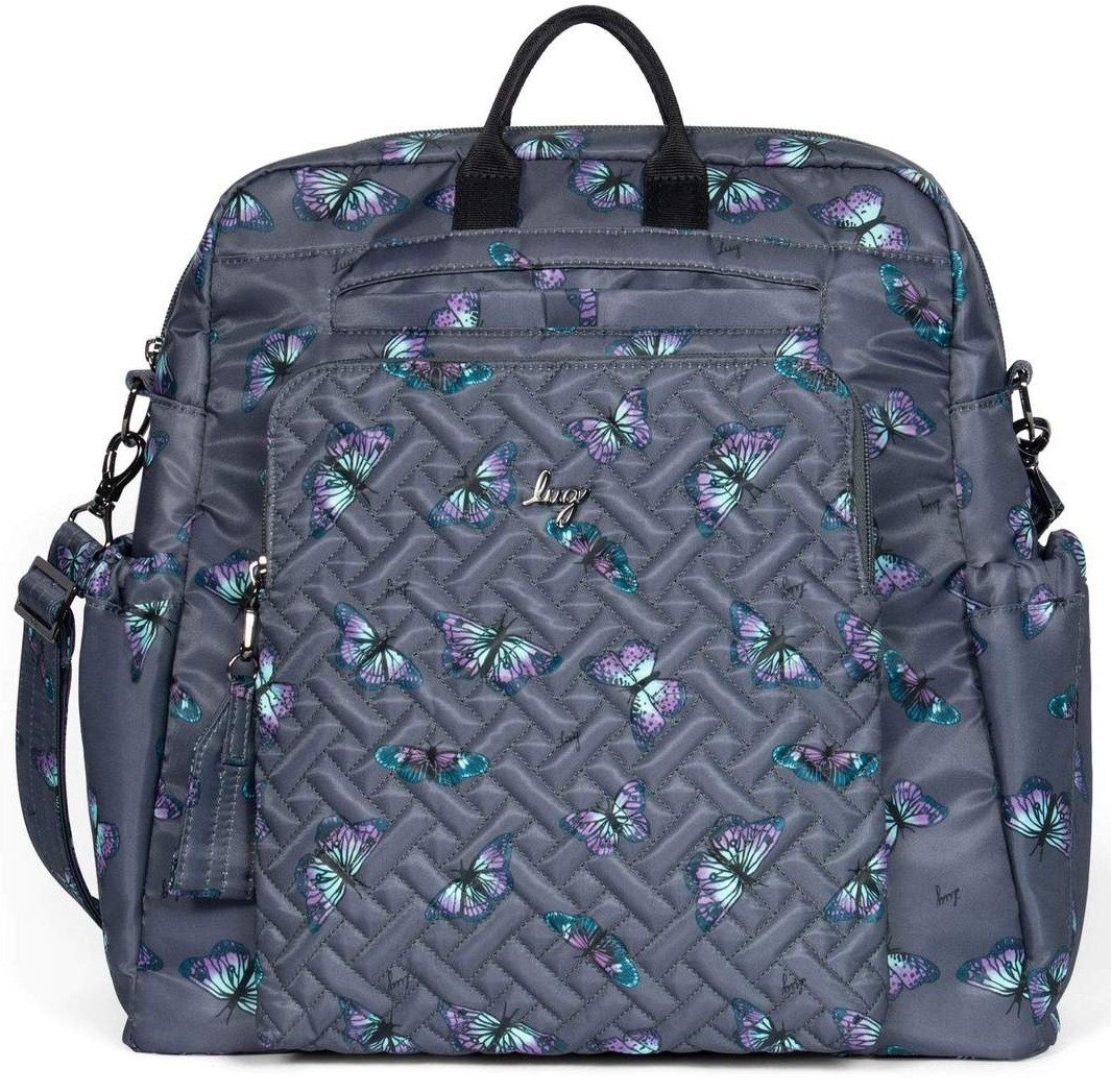 LUG Sonata Quilted MultiPurpose Bag Butterfly Grey Planktown