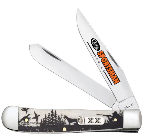 Case XX #81224 - Trapper Sportsman w/Bird Dog - Natural Smooth Bone