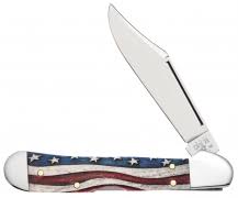 Case XX #64132 - Trapper - Star Spangled, Patriotic Smooth Natural Bone